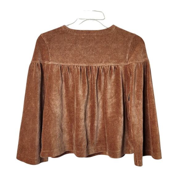 Madewell Texture & Thread Corduroy Swing Top in Warm Hickory Size S - Picture 3 of 5
